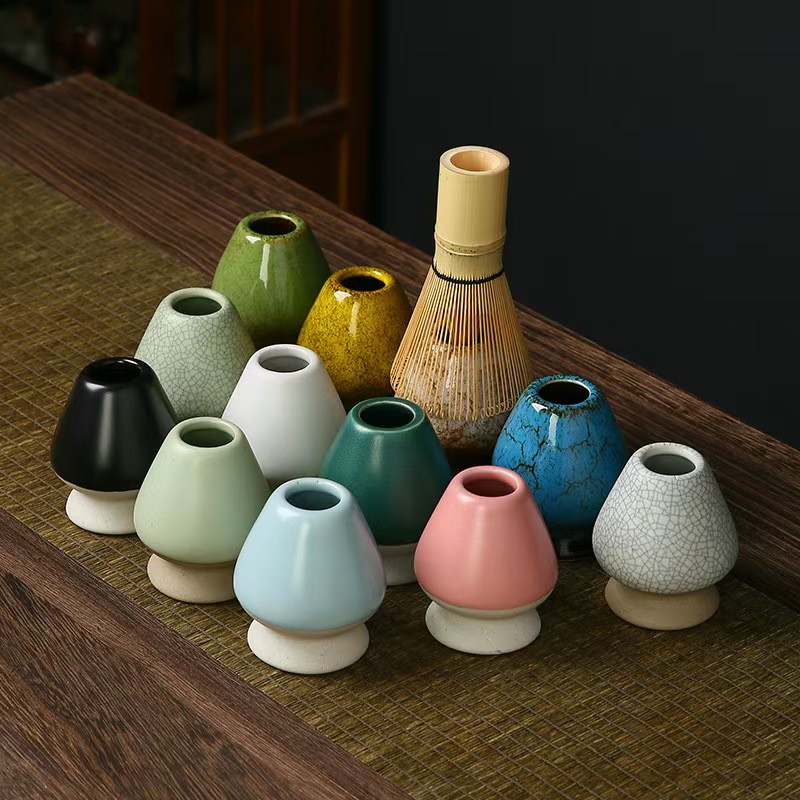 Bamboo Whisk Chasen - 抹茶茶筅ホルダー セラミックホルダー 竹製抹茶茶筅用 抹茶茶筅セットアクセサリーに適合