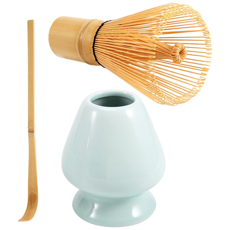Bamboo Whisk Chasen - A34R抹茶泡立て器セット 竹製抹茶茶器セット 100本爪抹茶泡立て器（茶筅）、伝統的な茶杓、抹茶泡立て器ホルダー