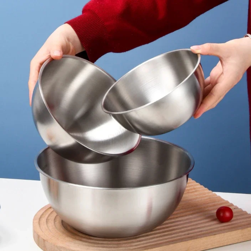 Matcha Bowl Chawan - 3 個のステンレス鋼の調理ボウル、家庭用スケールボウル、濃厚ミキシングボウル、卵ビーター、サラダベーキングボウル