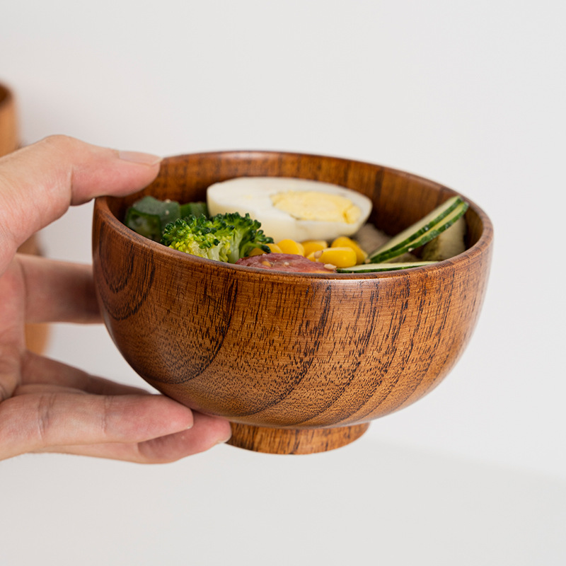 Matcha Bowl Chawan - 小さな日本の木製の麺レストラン木製の創造的なmisoスープボウル