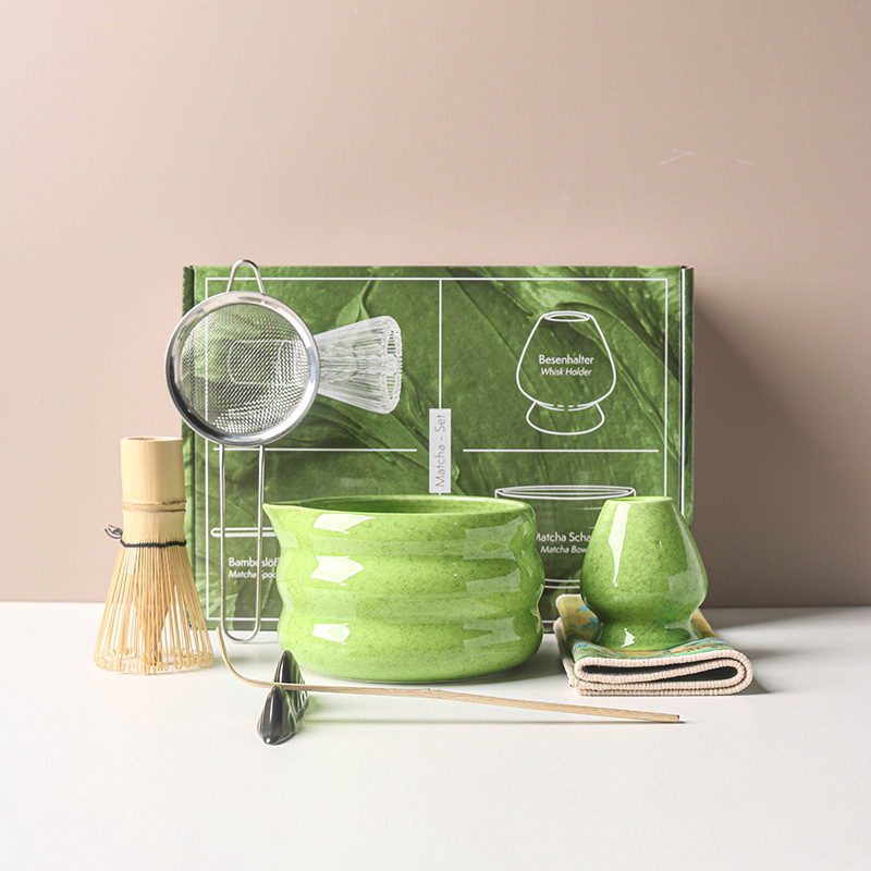 Matcha Bowl Chawan - 4/7点セット 日本抹茶セット 抹茶茶碗 口付き 宋代茶道具 抹茶泡立て器スタンド