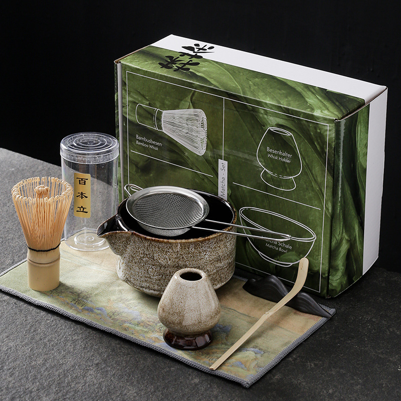Matcha Bowl Chawan - 7 個 4 個日本抹茶セット手作りホーム簡単にきれいなボウル竹泡立て器ティースプーンティーセット茶道具アクセサリーセレモニー