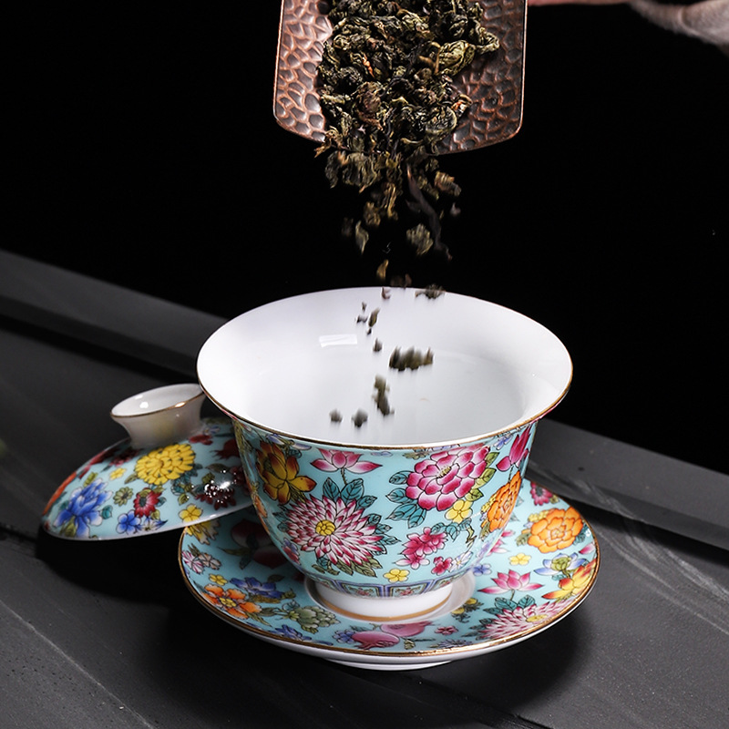 HMLOVE 白磁 Sancai Gaiwan カラーエナメ - Matcha Bowl Chawan のレビューと価格