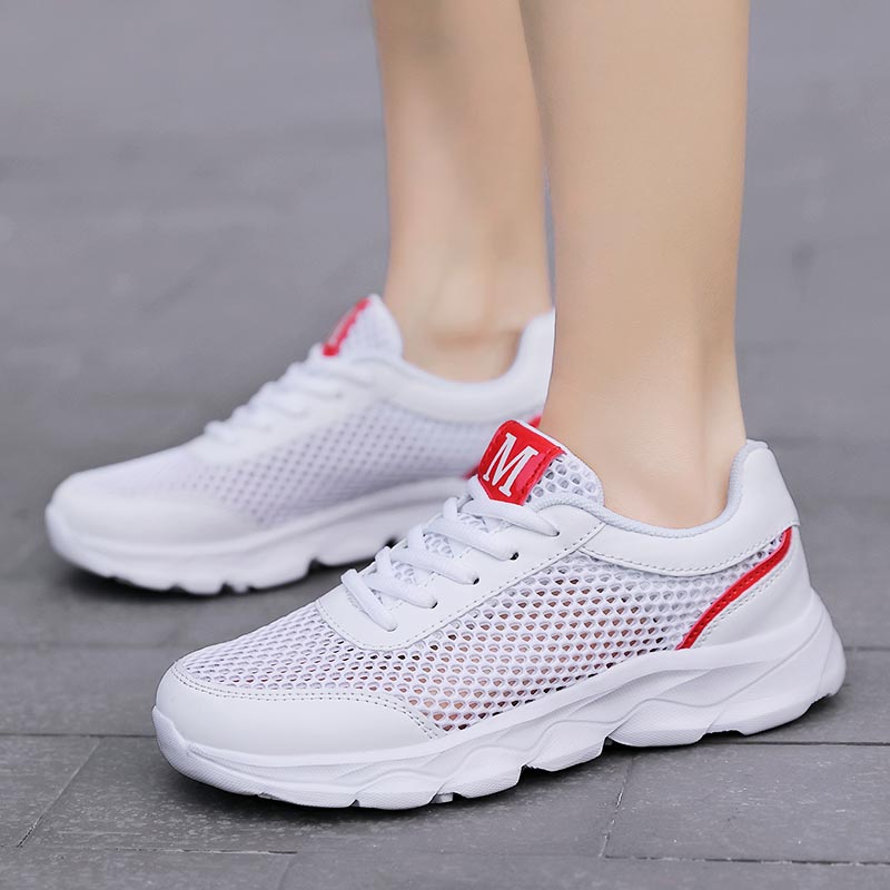 女性用通気性メッシュスニーカー,軽量ランニングシューズ,ベー - Japanese Lifestyle Health のレビューと価格