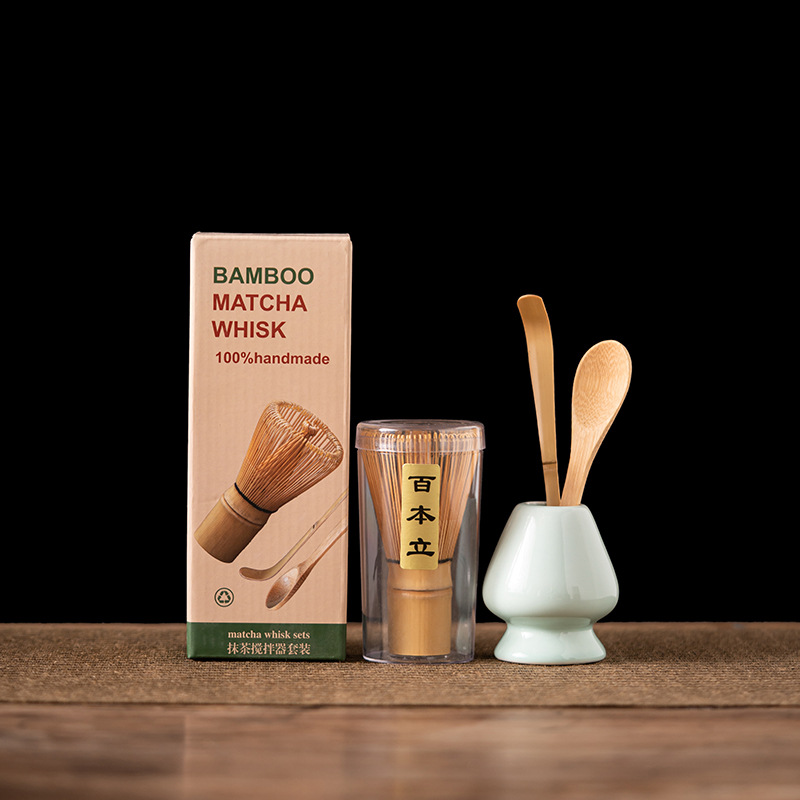 4個入り竹製抹茶泡立て器セット 百本爪茶筅 茶筅スタンド 抹 - Bamboo Whisk Chasen のレビューと価格
