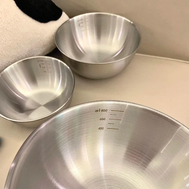 3 個のステンレス鋼の調理ボウル、家庭用スケールボウル、濃厚 - Matcha Bowl Chawan のレビューと価格
