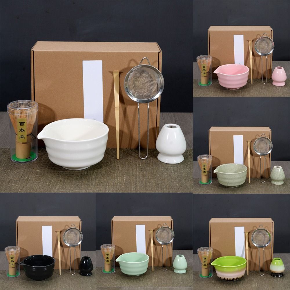 新しい竹製セラミック抹茶茶器セット（注ぎ口付き）、食品グレー - Bamboo Whisk Chasen のレビューと価格